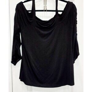 Cable And Gauge Womens Off The Shoulder Top Long Sleeve Size Petite Medium